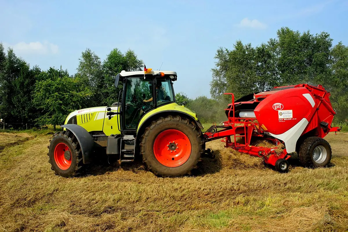 Farm equipment and landscape